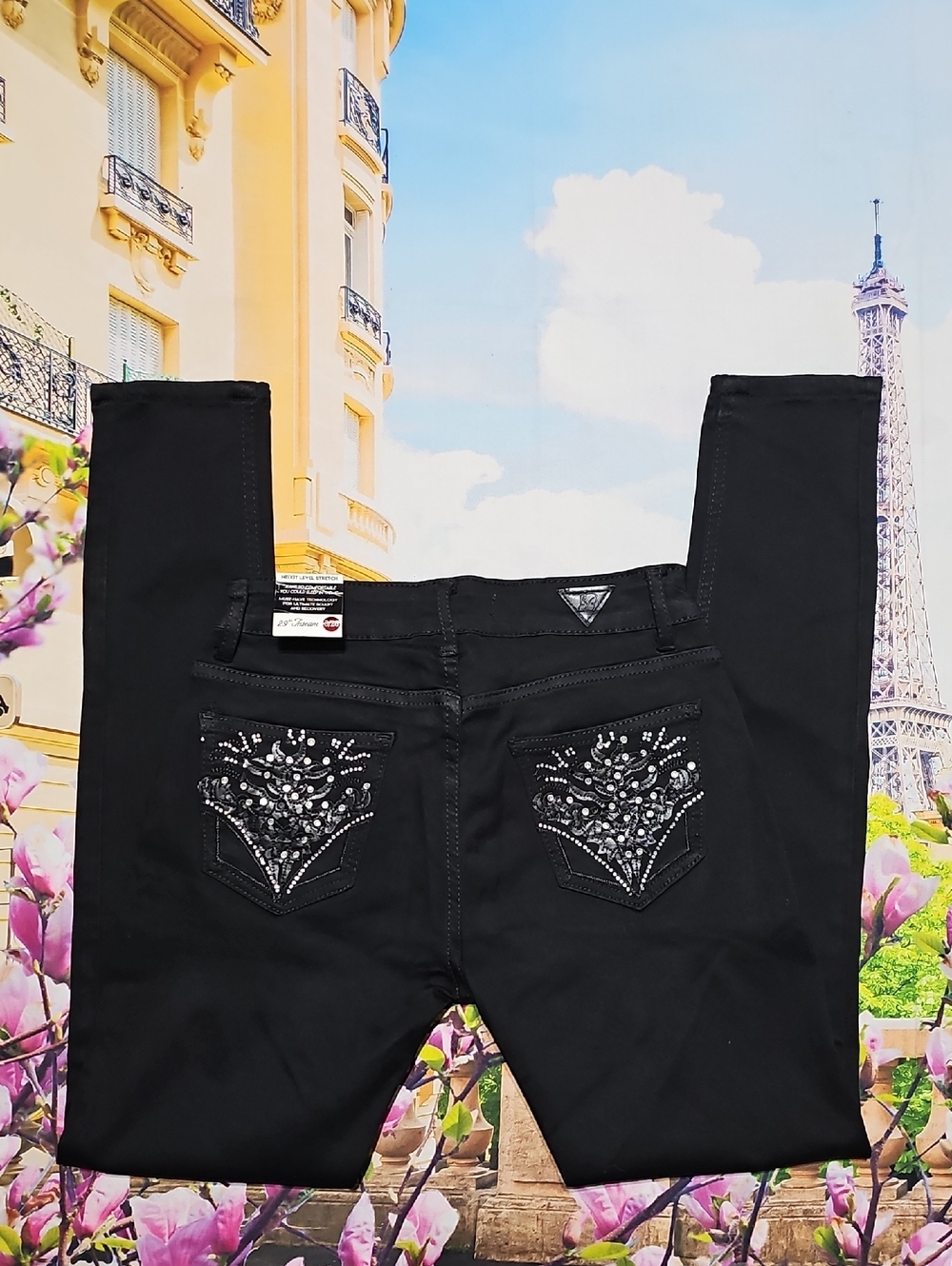 Red Bottoms Black Skinny Mid‎ Rise Jeans Size 3/26 NWT - Picture 7 of 7